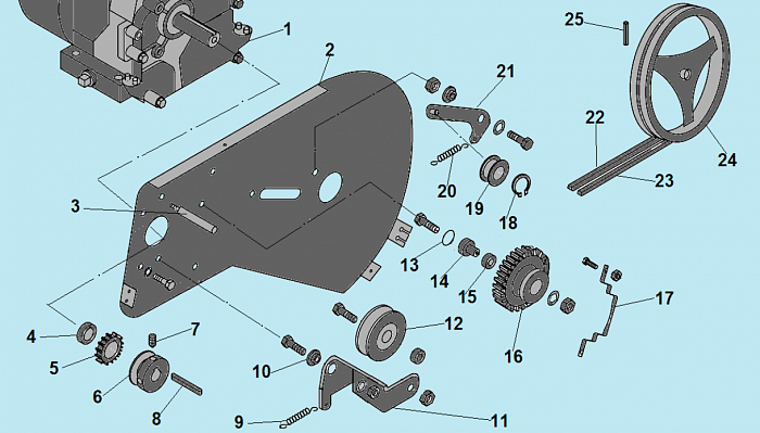 1 РЕМЕНЬ - ШКИВ - ДВИГАТЕЛЬ КУЛЬТИВАТОР CHAMPION ВC7712  | ремонт | в СПБ