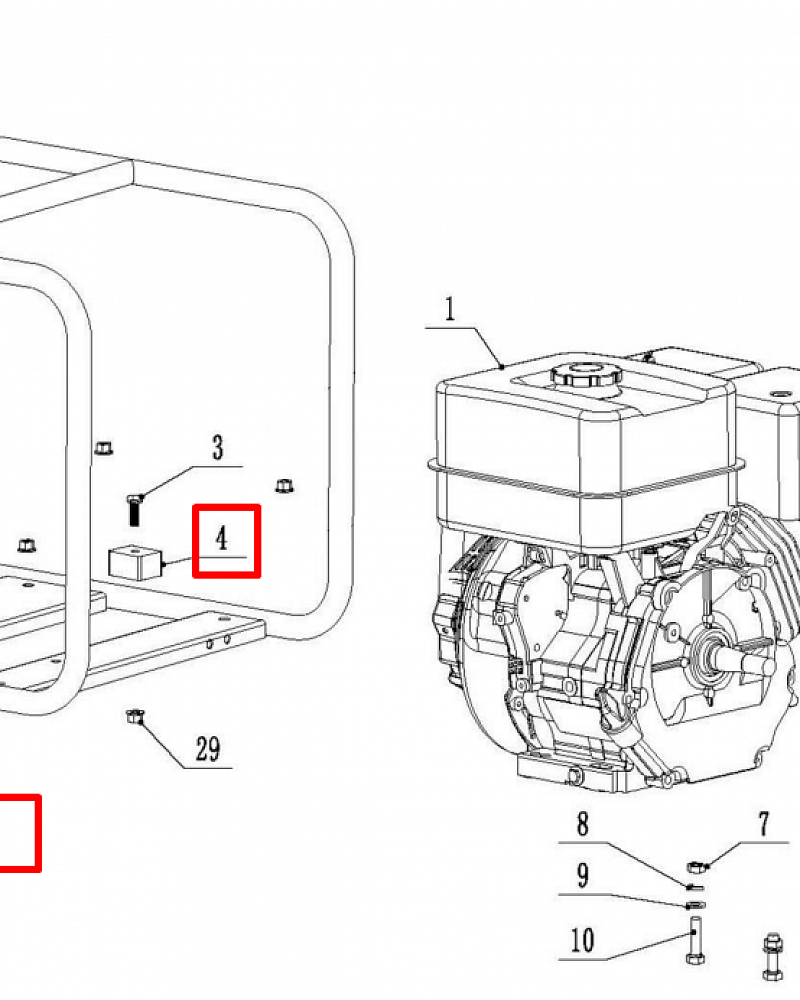 2 | РАМА | Запчасти для мотопомпы чемпион | GHP40-2 с 2020 года | 