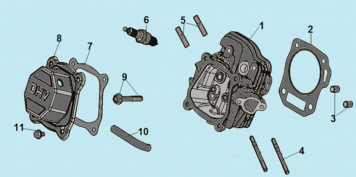 6 ГОЛОВКА БЛОКА КУЛЬТИВАТОР CHAMPION ВC6712  | ремонт | в СПБ