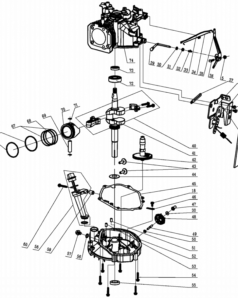 6 ПОРШЕНЬ - КОЛЕНВАЛ - КОЛЬЦА Газонокосилка CHAMPION LM5346E | до 02.07.2019 года | Ремонт | Запчасти | в СПБ