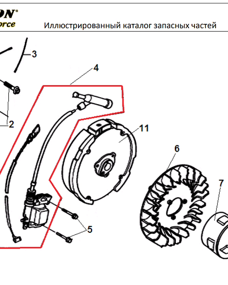 19 МАГНЕТО - МАХОВИК | СНЕГОУБОРЩИК CHAMPION STT1170E |Запчасти по России | СПБ
