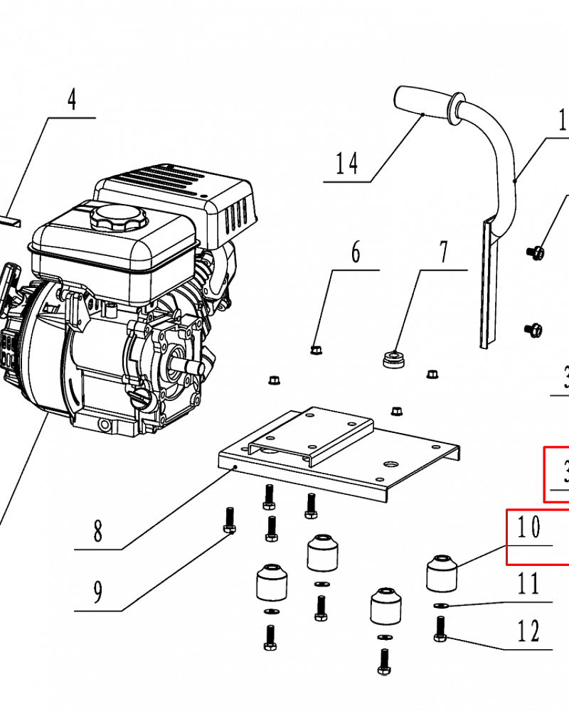 2 | ВИБРОИЗОЛЯТОРЫ | Запчасти для мотопомпы чемпион |  GP40 после 2019 года после s/n 23091900001  |