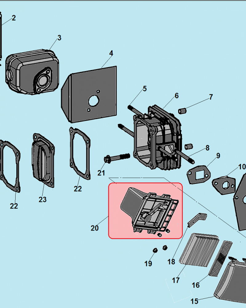 10 КАРБЮРАТОР - ВОЗДУШНЫЙ ФИЛЬТР - ГОЛОВКА БЛОКА - ГЛУШИТЕЛЬ Газонокосилка CHAMPION LM4630  до 2019 года  | Ремонт | Запчасти | в СПБ