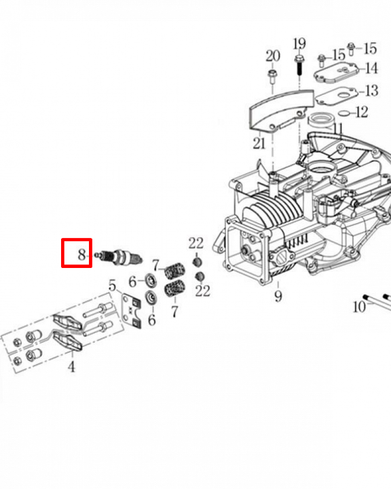 4  | ЦИЛИНДР - КЛАПАНА | Запчасти для культиватора, мотоблока чемпион |  ВC4401  | Поставка по России | 