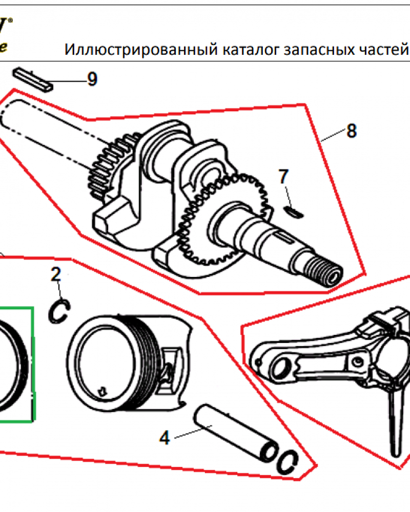 10 ПОРШЕНЬ -ЦИЛИНДР -КОЛЕНВАЛ- КОЛЬЦА | СНЕГОУБОРЩИК CHAMPION ST656 |Запчасти по России | СПБ