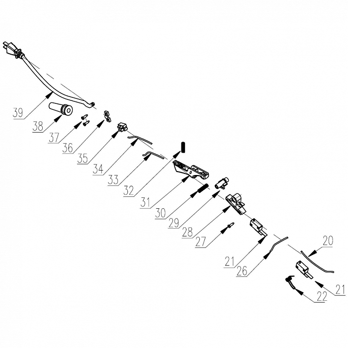 4 ВЫКЛЮЧАТЕЛЬ - ШНУР ПИТАНИЯ | Запчасти для электропилы чемпион 418N-16 |