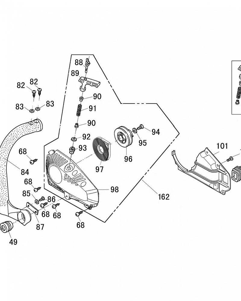 5 |  Запчасти для бензопилы чемпион 125-Т | обновлена деталировка после 15.01.2023 года  | СТАРТЕР  |