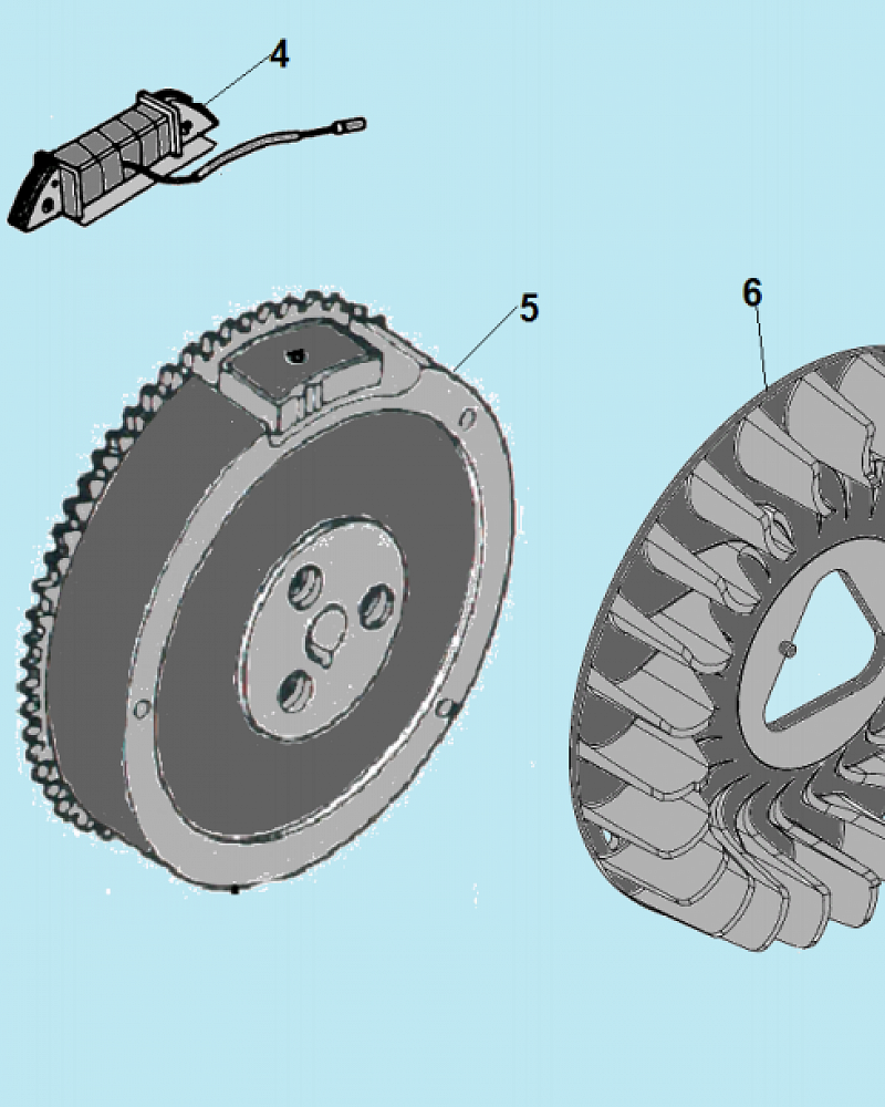 8 МАГНЕТО - МАХОВИК МОТОПОМПА CHAMPION GP100E  | ремонт | в СПБ