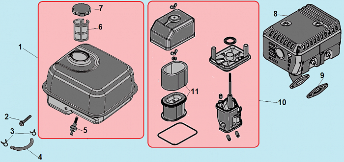 15 ВОЗДУШНЫЙ ФИЛЬТР - БАК КУЛЬТИВАТОР CHAMPION ВC5712  | ремонт | в СПБ