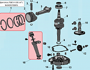 "7 ПОРШЕНЬ - КОЛЕНВАЛ - КОЛЬЦА Газонокосилка CHAMPION | до 2019 года | LM5345 Двигатель Т680 V=196 см³ с №04091700876  | Ремонт | Запчасти | в СПБ"