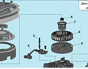 "5 СТАРТЕР - МАХОВИК Газонокосилка CHAMPION | до 2019 года | LM5345 Двигатель Т675 V=200 см³ до №04091700876  | Ремонт | Запчасти | в СПБ"