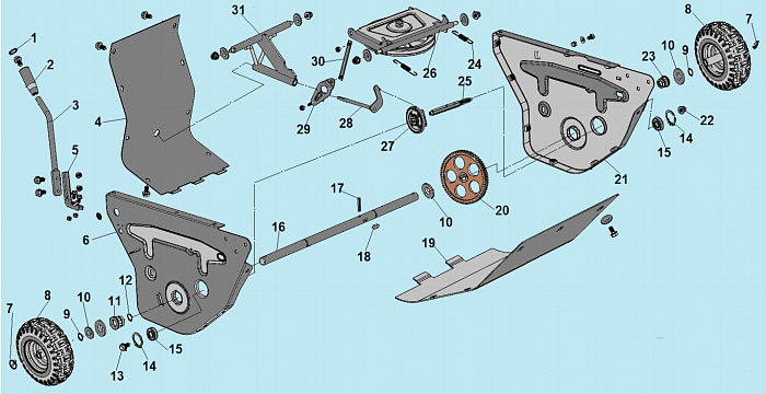 4 КОЛЕСА - ШЕСТЕРНИ МАШИНА ПОДМЕТАЛЬНАЯ CHAMPION GS5080  | ремонт | в СПБ