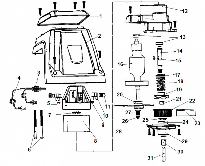1 ЭЛЕКТРОДВИГАТЕЛЬ КУЛЬТИВАТОР CHAMPION EC1400  | ремонт | в СПБ