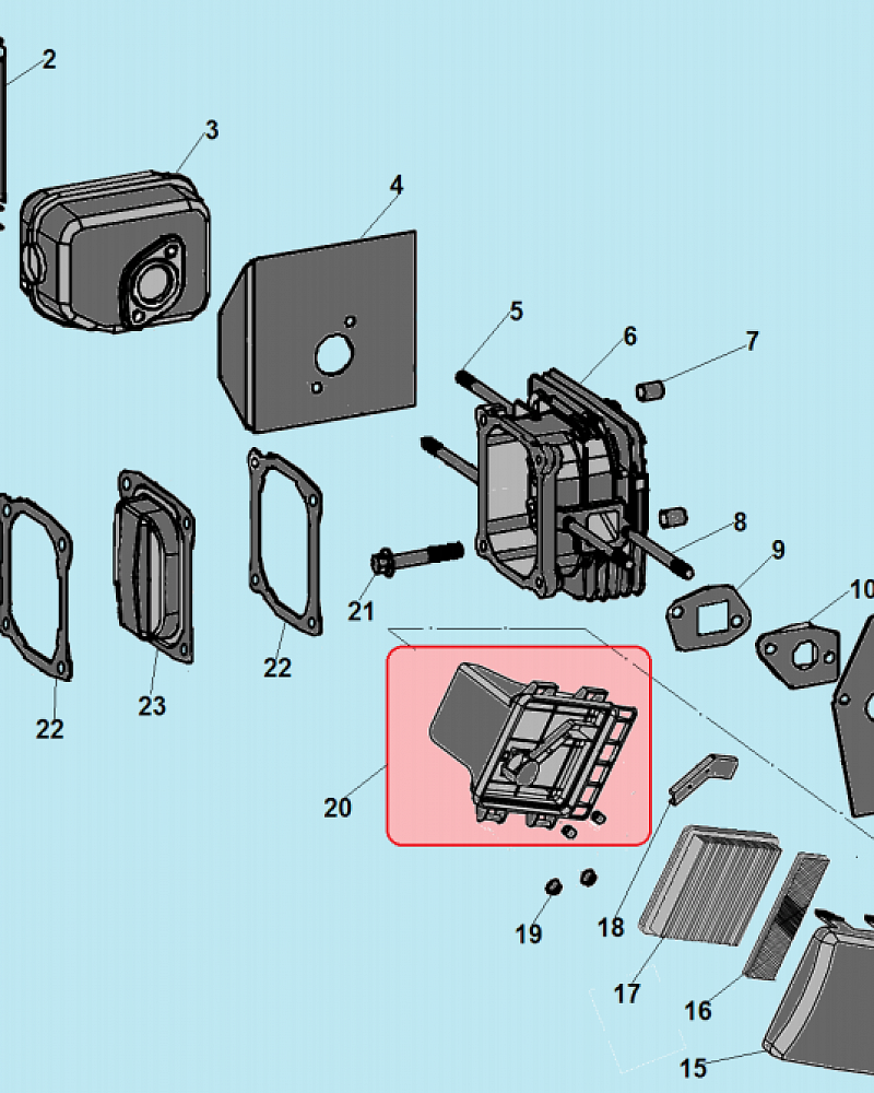 10 КАРБЮРАТОР - ВОЗДУШНЫЙ ФИЛЬТР - ГОЛОВКА БЛОКА - ГЛУШИТЕЛЬ Газонокосилка CHAMPION | до 2019 года | Ремонт | Запчасти | в СПБ