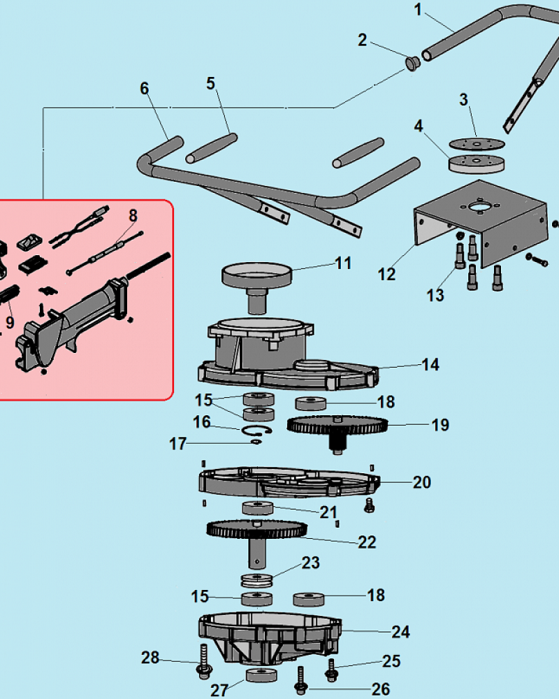 4 МОТОБУР CHAMPION AG364 РЕДУКТОР - ШЕСТЕРНИ - РУЧКА - ТРОС ГАЗА  | Ремонт | Запчасти | в СПБ