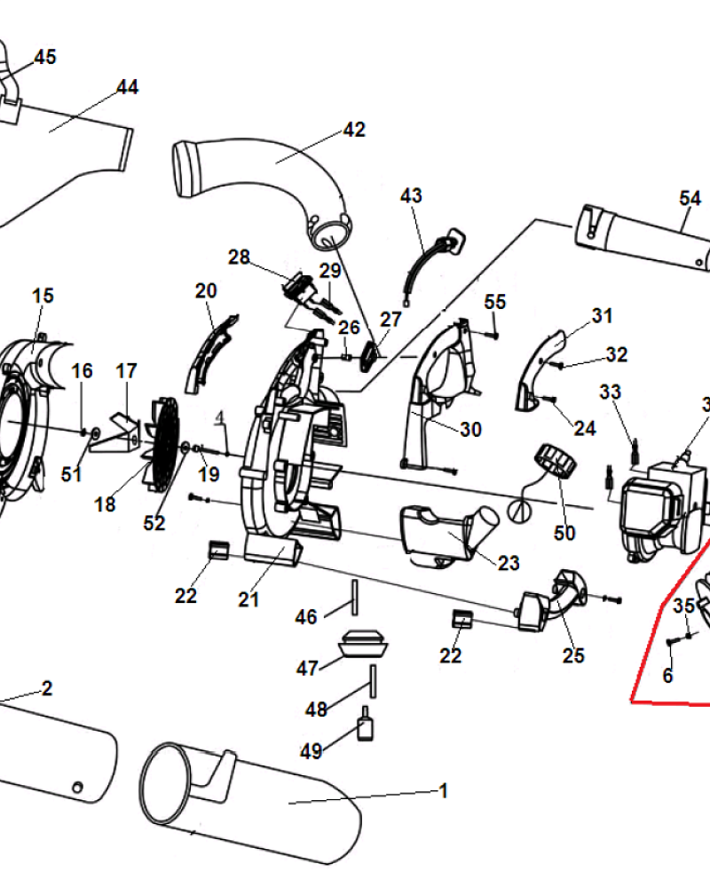 2 КРЫЛЬЧАТКА - ТРУБЫ - СТАРТЕР ВОЗДУХОДУВКА CHAMPION GВV326S  | Ремонт | Запчасти | в СПБ