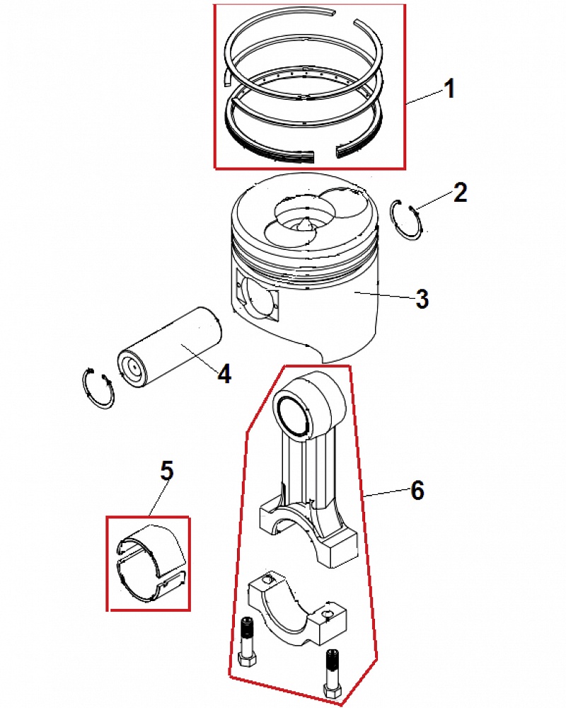 3 | ПОРШЕНЬ  | DG6000E Дизельный генератор | Запчасти, сервис, ремонт