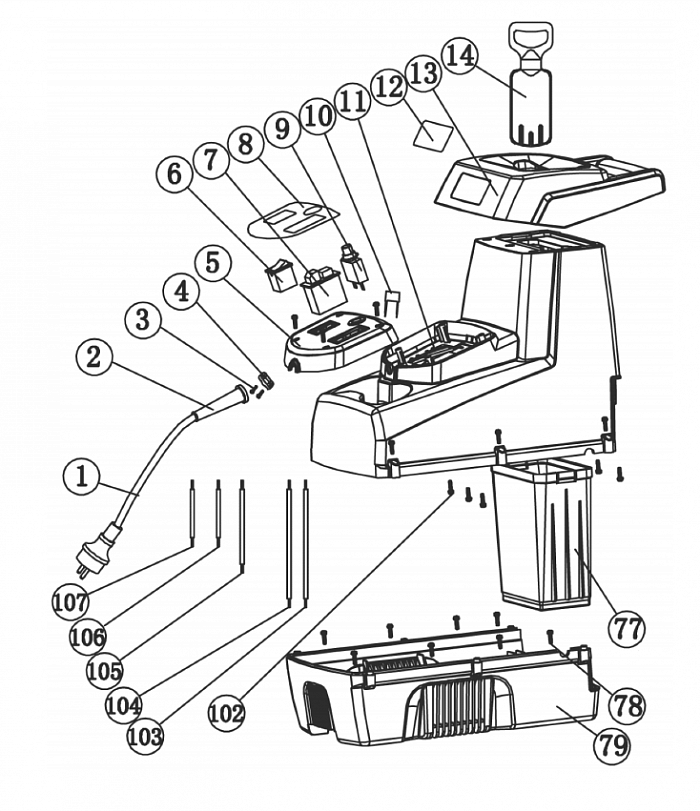 2 КОРПУС ИЗМЕЛЬЧИТЕЛЬ ЭЛЕКТРИЧЕСКИЙ CHAMPION SH280  | ремонт | в СПБ