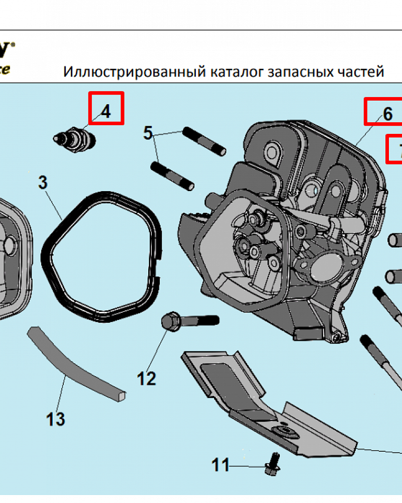 2 | ГОЛОВКА БЛОКА | Запчасти для мотопомпы чемпион | GHP40-2 до 2020 года обновленная |  