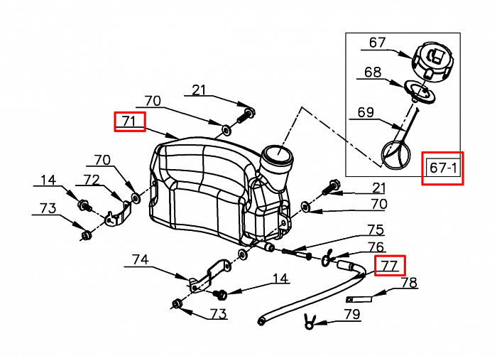 18 |  БАК | Запчасти для уборочной чемпион | GS50100 после 2021 года | после s/n 37022100001 |  