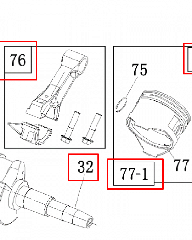 6  | Поршень - Шатун - Коленвал - Распредвал | Запчасти для генератора чемпион | GG5000EW  | Поставка по России | 