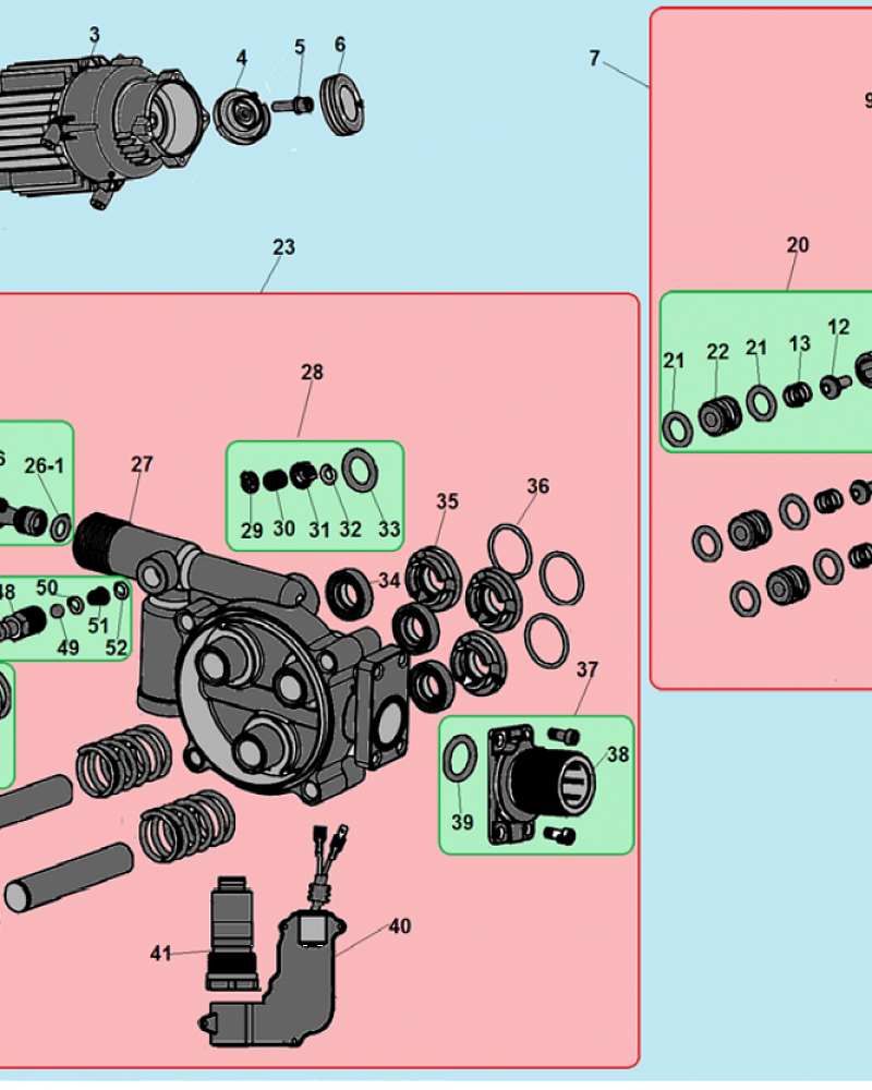 2 НАСОС - Поршень насоса - Клапан впускной - выпускной - Распределительный поршень МОЙКА CHAMPION HP6140  | ремонт | в СПБ