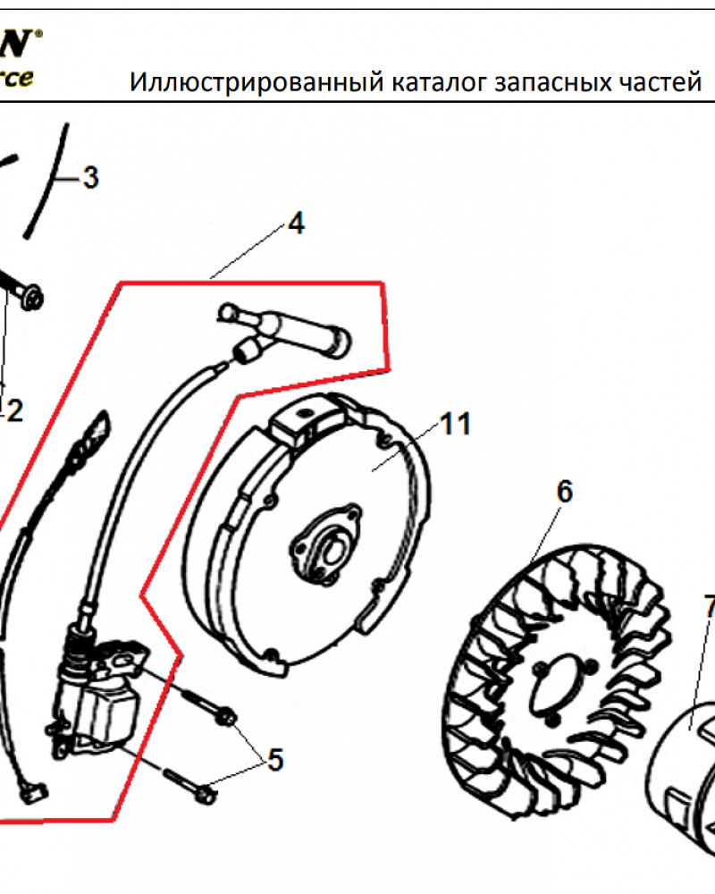 18 МАГНЕТО - МАХОВИК | СНЕГОУБОРЩИК CHAMPION ST1170E |Запчасти по России | СПБ