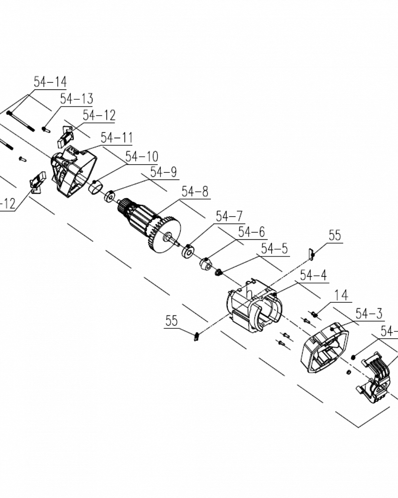 2 ЯКОРЬ - ЩЕТКИ - СТАТОР | Запчасти для электропилы чемпион 520N-16 |