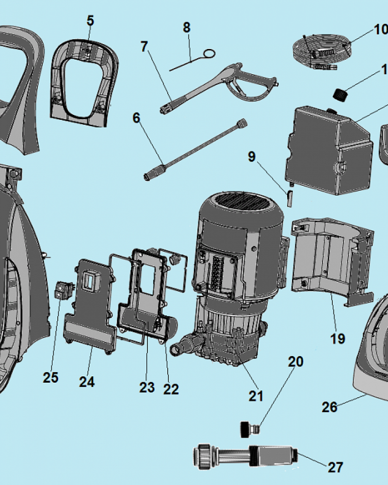 1 ШЛАНГ - ПИСТОЛЕТ МОЙКА CHAMPION HP6171  | ремонт | в СПБ