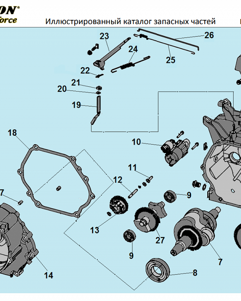 3  | Картер - Коленвал | Запчасти для генератора чемпион | GG7501E-3 | обновлена   | Поставка по России | Сервис - Магазин |