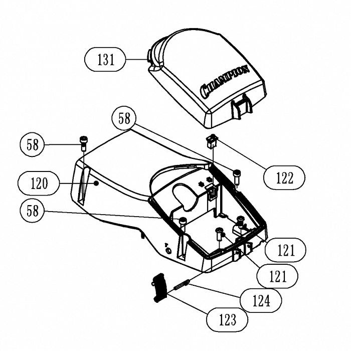 3 |  Запчасти для бензопилы чемпион 256  | обновлена схема после 15.01.2023 года  | КРЫШКА ВЕРХНЯЯ