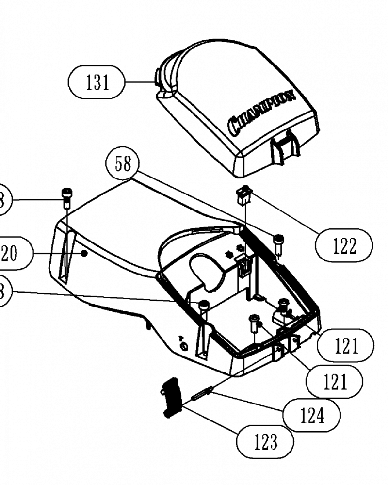 3 |  Запчасти для бензопилы чемпион 256  | обновлена схема после 15.01.2023 года  | КРЫШКА ВЕРХНЯЯ