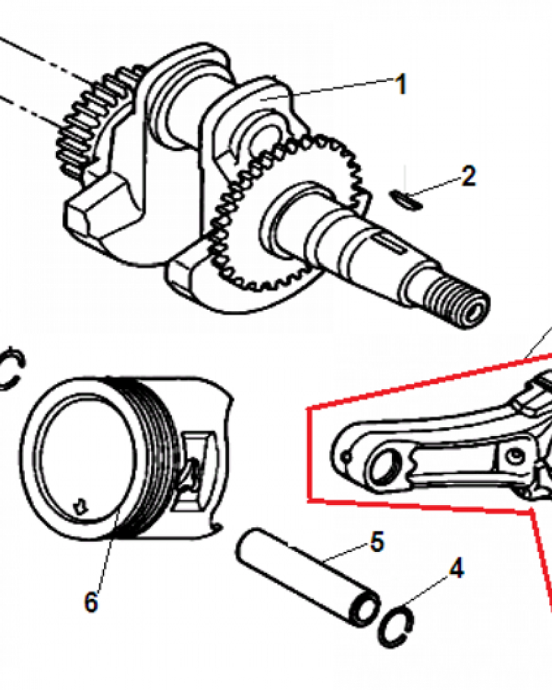 6 ПОРШЕНЬ - ШАТУН ГЕНЕРАТОР CHAMPION LPG2500