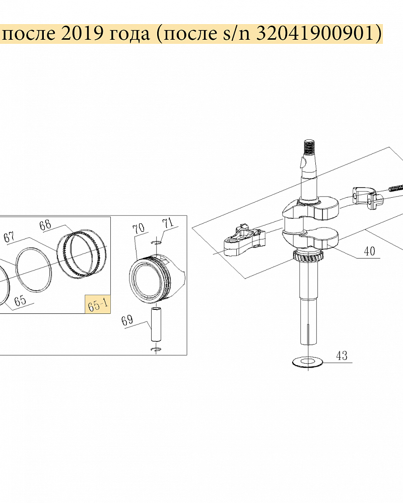 6 | ПОРШЕНЬ - КОЛЕНВАЛ - КОЛЬЦА | Запчасти для газонокосилки чемпион |  LM4630  после 2019 года |  после номера s/n 32041900901 | Запчасти по России  |  Ремонт - в СПБ  |