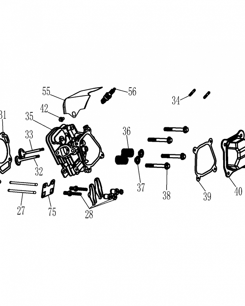 7  | Головка цилиндра - Клапана | Запчасти для генератора чемпион | GG1000 | Сервис - Магазин |