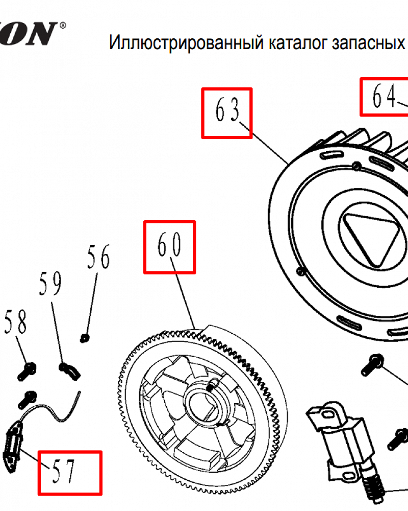 10 | МАГНЕТО - МАХОВИК | Запчасти для мотопомпы чемпион | GTP101E после 2021 года | (после s/n 23072100121)