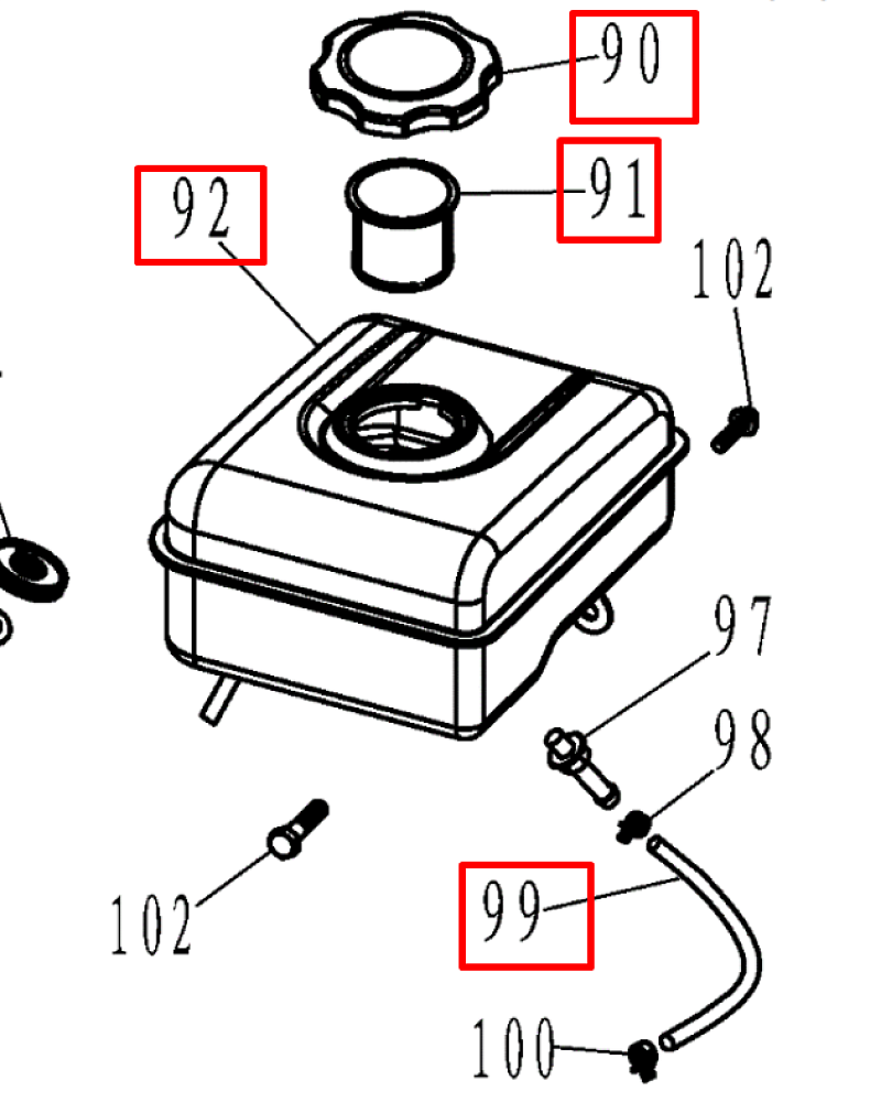 7 |  БАК | Запчасти для мотопомпы чемпион | GTP101E после 2021 года | (после s/n 23072100121)