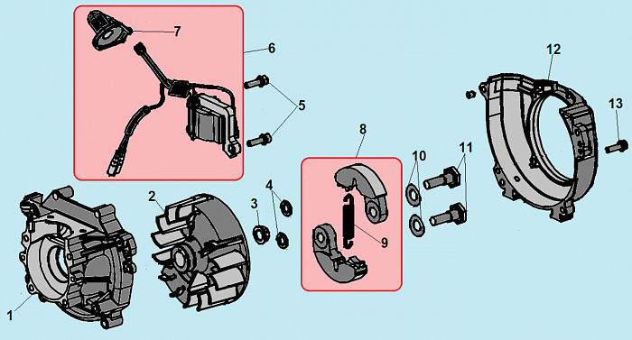 3 СЦЕПЛЕНИЕ - МАХОВИК - МАГНЕТО ТРИММЕР CHAMPION Т523-2  | ремонт | в СПБ