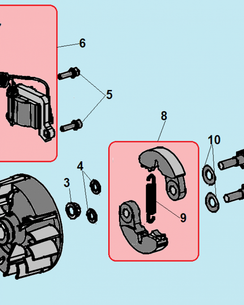 3 СЦЕПЛЕНИЕ - МАХОВИК - МАГНЕТО ТРИММЕР CHAMPION Т523-2  | ремонт | в СПБ