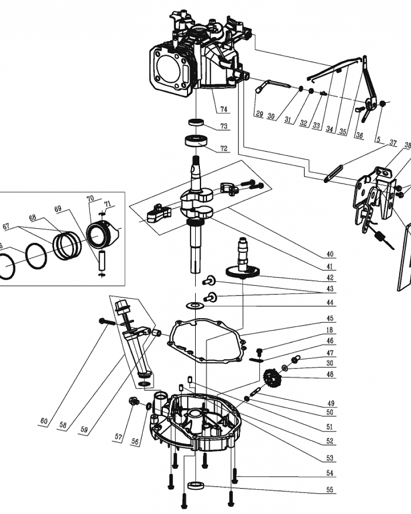 6 ПОРШЕНЬ - КОЛЕНВАЛ - КОЛЬЦА | Запчасти для газонокосилки чемпион | LM5346E обновлена с 02.07.2019  | Сервис - Ремонт |