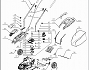 1 НОЖ - АДАПТЕР  - КОЛЕСА - ТРАВОСБОРНИК - РУЧКА - ВЫКЛЮЧАТЕЛЬ - ЭЛЕКТРОДВИГАТЕЛЬ - РЕМЕНЬ ГАЗОНОКОСИЛКА ЭЛЕКТРИЧЕСКАЯ CHAMPION EM3313  | Ремонт | Запчасти | в СПБ