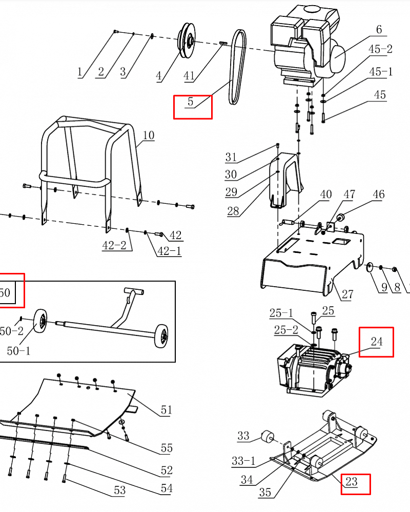 1  | РЕМЕНЬ - ШКИВ  - СЦЕПЛЕНИЕ  | Запчасти для виброплиты чемпион | PC1645RH | Поставка по России |