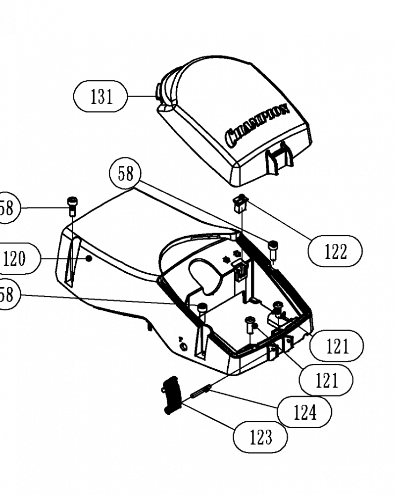 3 |  Запчасти для бензопилы чемпион 251 | обновлена деталировка после 15.01.2023 года  | КРЫШКА ВЕРХНЯЯ