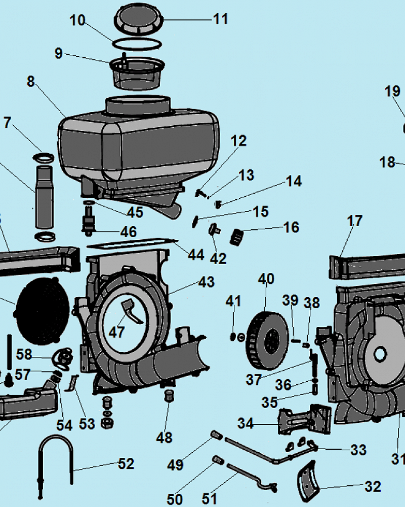 3 УЛИТКА - КРЫЛЬЧАТКА - НАСОС - БАК ОПРЫСКИВАТЕЛЬ-РАСПЫЛИТЕЛЬ CHAMPION PS282  | ремонт | в СПБ