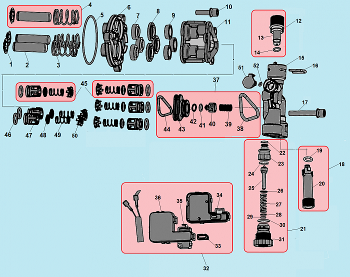 3 НАСОС - Поршень насоса - Клапан впускной - выпускной - Распределительный поршень МОЙКА CHAMPION HP5160  | ремонт | в СПБ