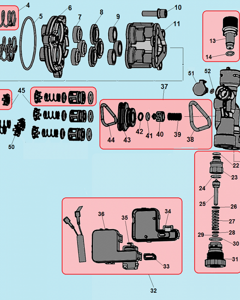 3 НАСОС - Поршень насоса - Клапан впускной - выпускной - Распределительный поршень МОЙКА CHAMPION HP5160  | ремонт | в СПБ