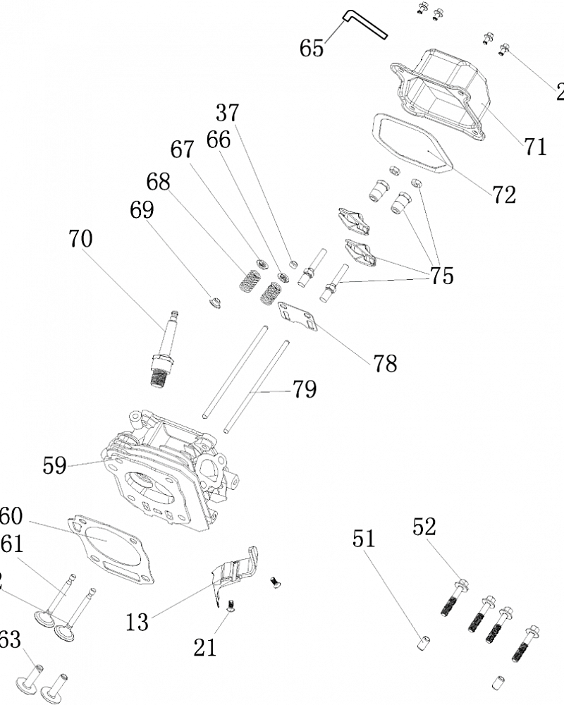 9  | Головка цилиндра - Клапана | Запчасти для генератора чемпион | GG3200  | Сервис - Магазин  |