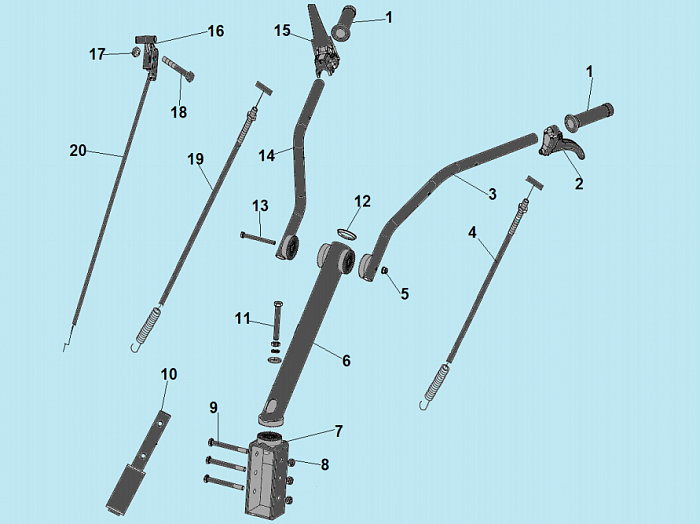 1 РУЧКА - ТРОС ГАЗА КУЛЬТИВАТОР CHAMPION BC8716  | ремонт | в СПБ