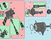 2 НАСОС - Поршень насоса - Клапан впускной - выпускной - Распределительный поршень МОЙКА CHAMPION HP6160  | ремонт | в СПБ