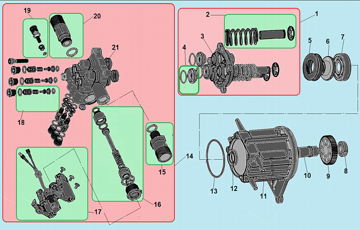 2 НАСОС - Поршень насоса - Клапан впускной - выпускной - Распределительный поршень МОЙКА CHAMPION HP6160  | ремонт | в СПБ